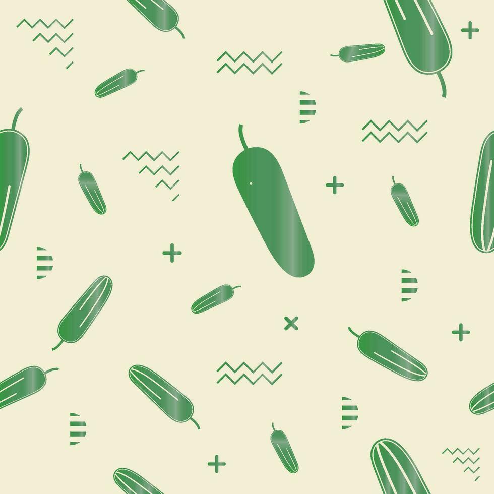 flat vector cucumber seamless pattern