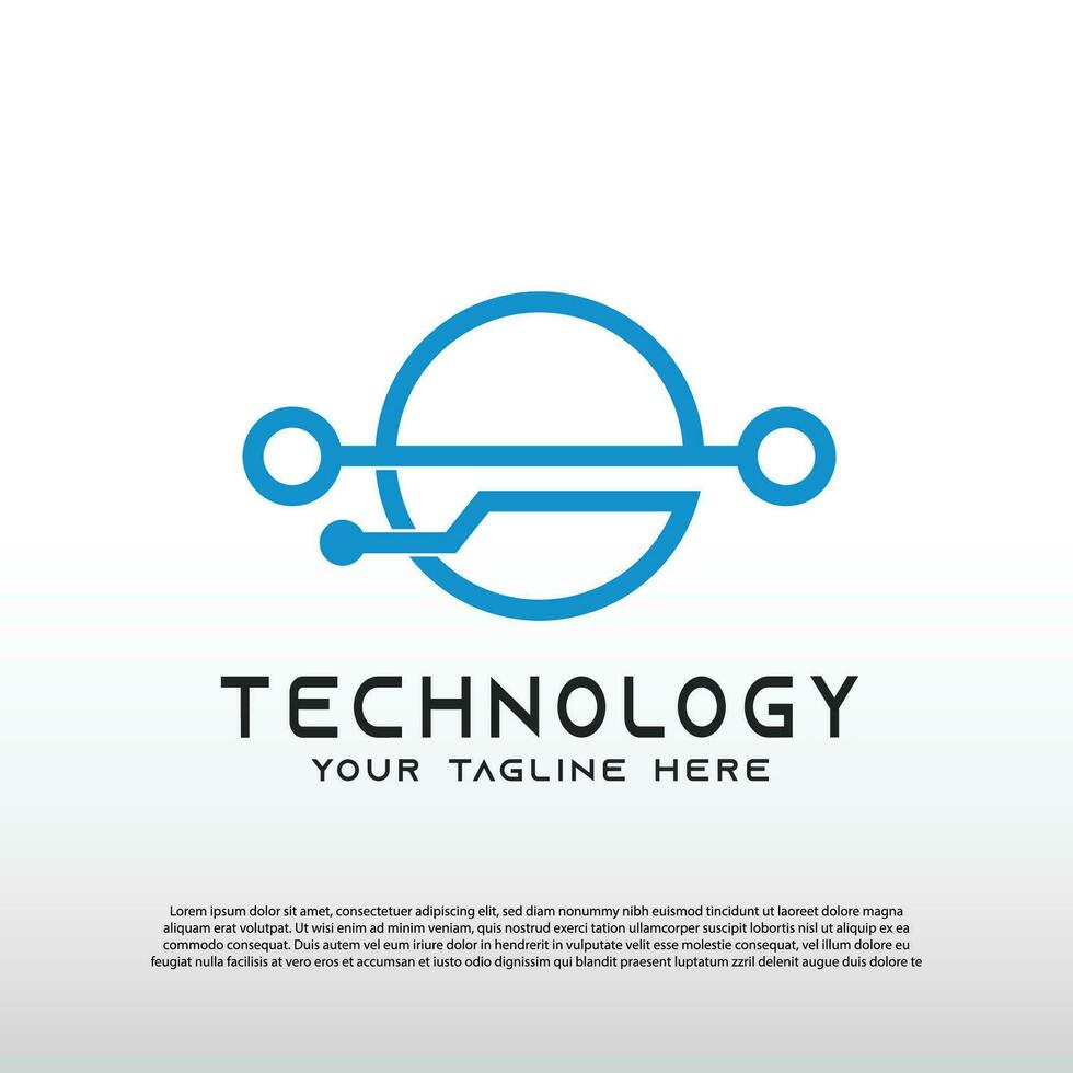 Abstract Technology logo with concept of initial S letter and networks. illustration element -vector vector