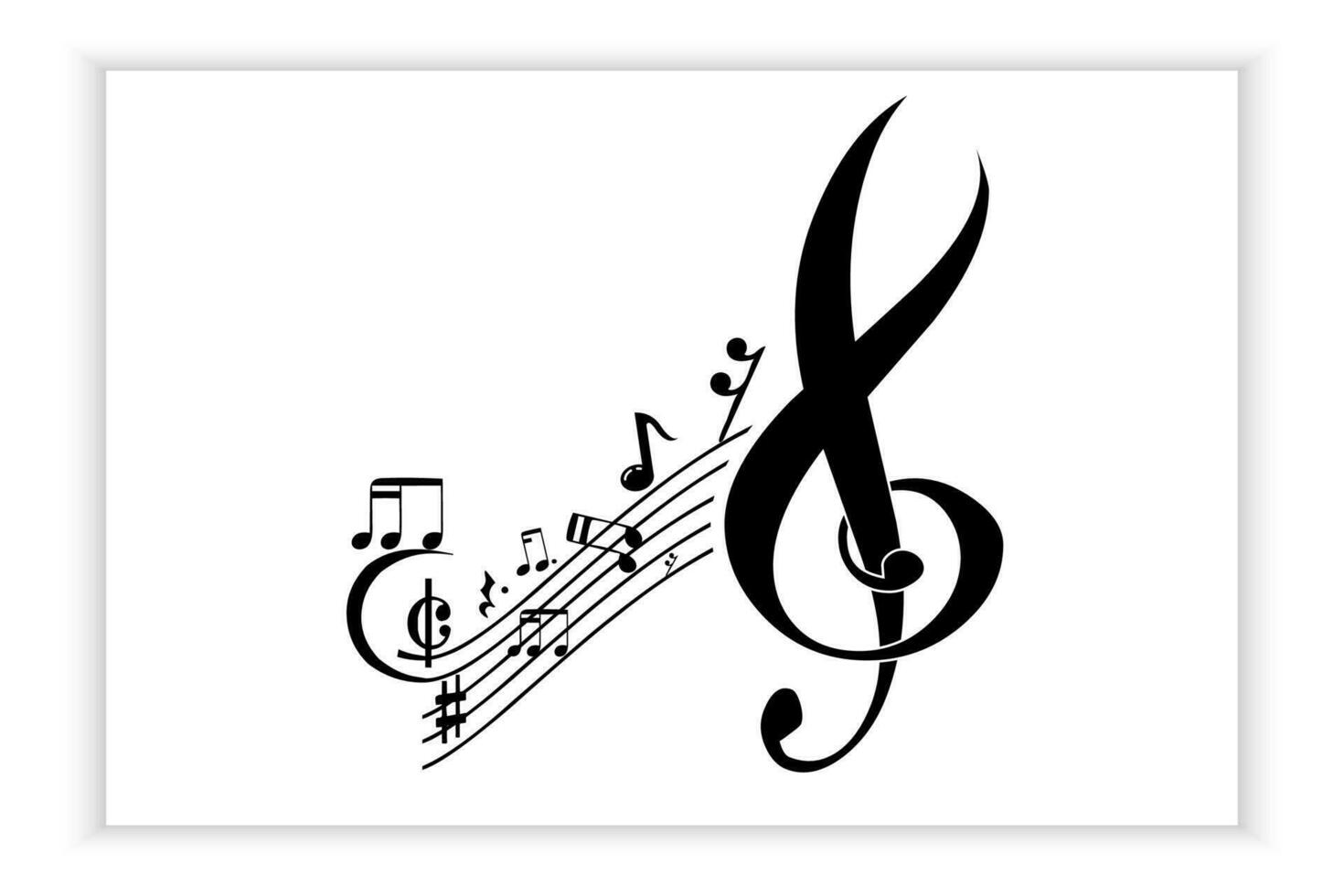 music scale or music note sign or symbol. musical scale icons element vector for banner material, background.