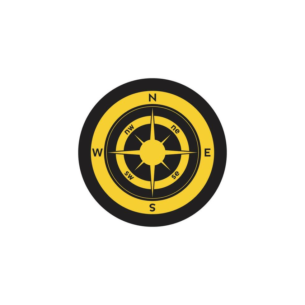 Compass logo design. pointer north, south, east, west, compass symbol. direction sign. vector element illustration.