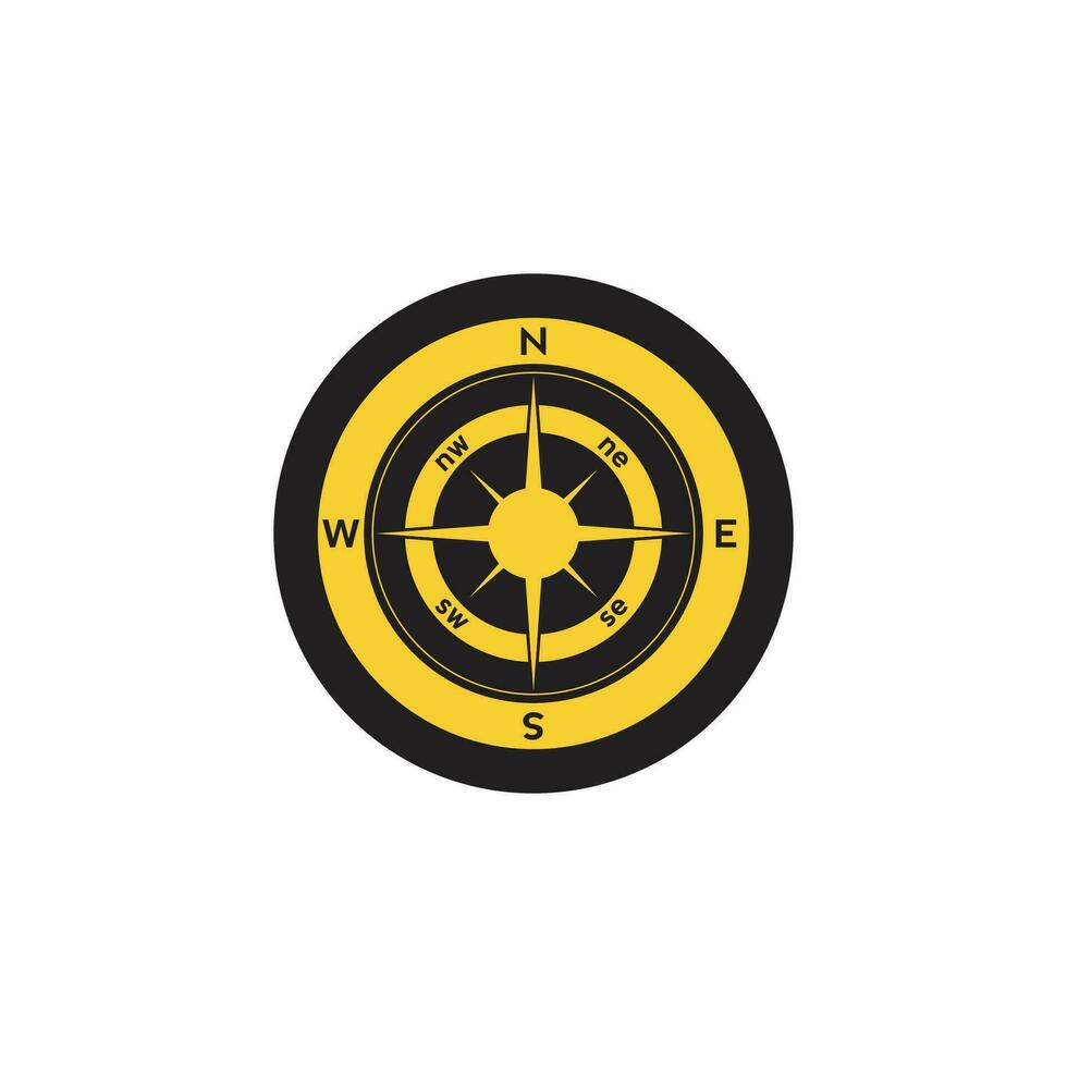 Compass logo design. pointer north, south, east, west, compass symbol. direction sign. vector element illustration.