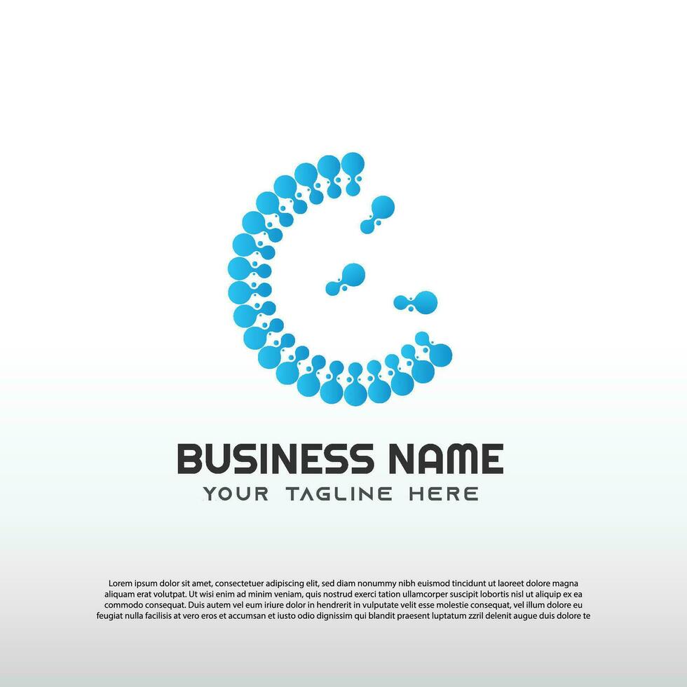 industrial Technology logo with initial C letter concept. science. tech and network icon -vector vector