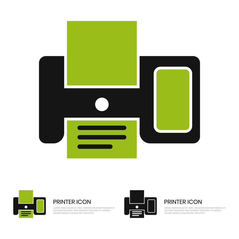 Flat printer icon for mobile applications or websites vector