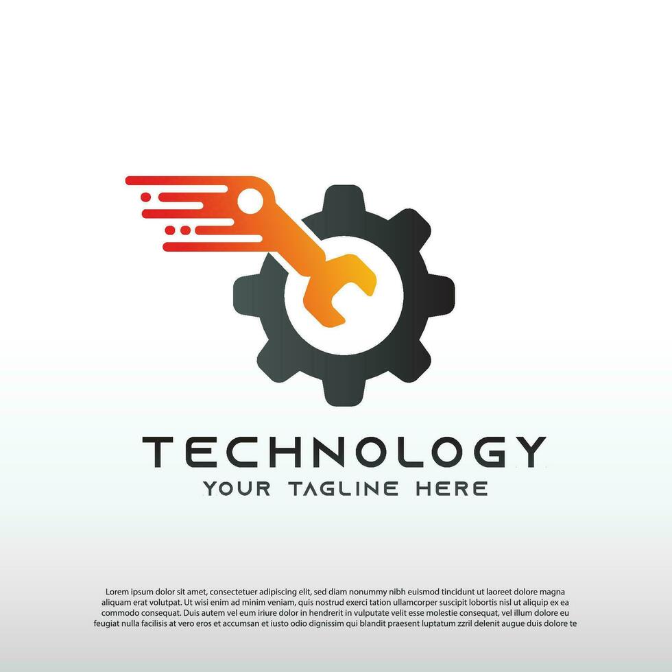 mechanic logo with gear shop concept, illustration element-vector vector