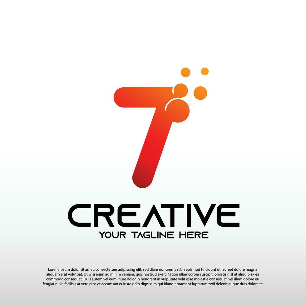 Creative logo with initial number seven, 7. technology icon, illustration element-vector vector