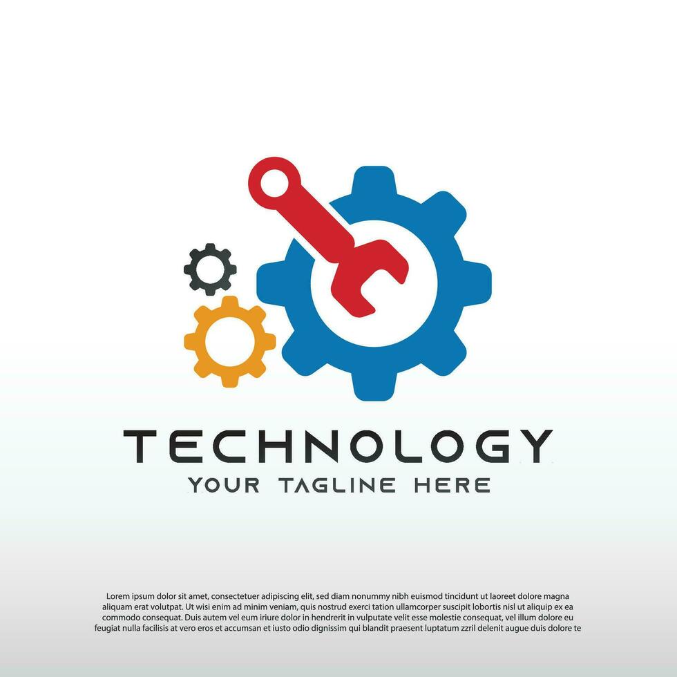 mechanic logo with gear shop concept, illustration element-vector vector