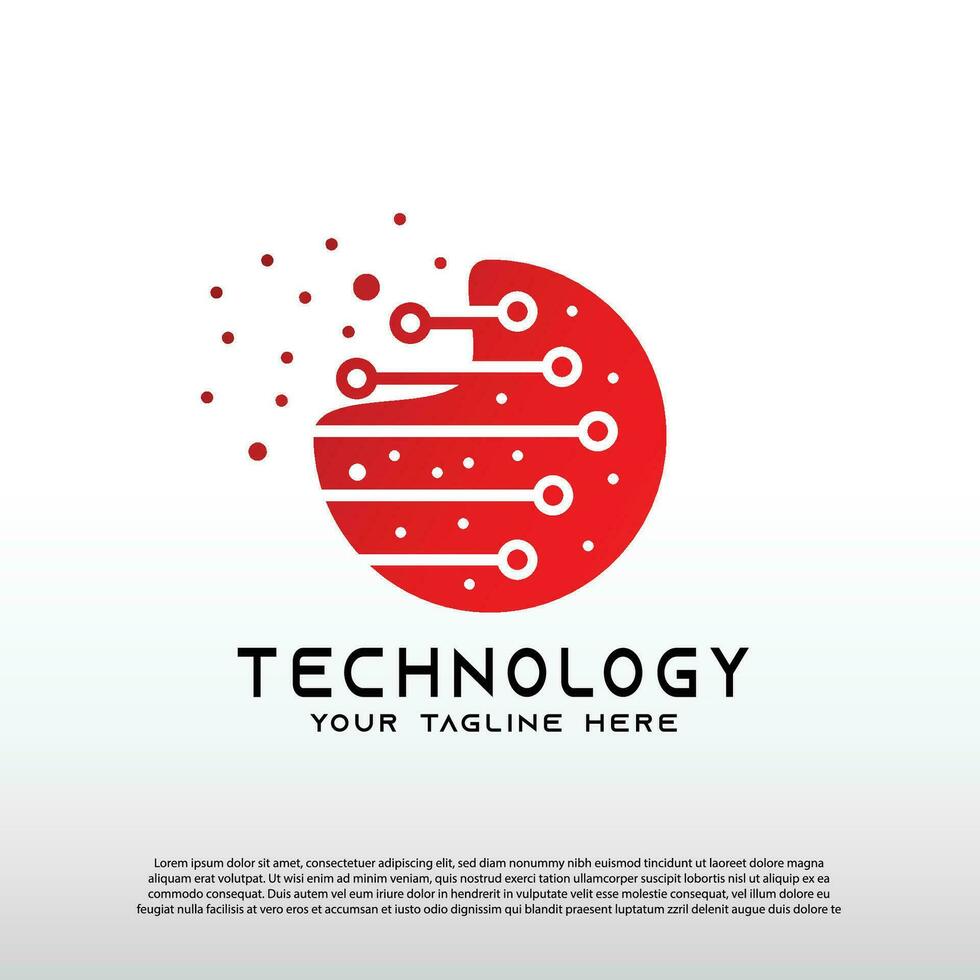 Technology logos, future technology icons, circuits with line styles, vector illustration elements