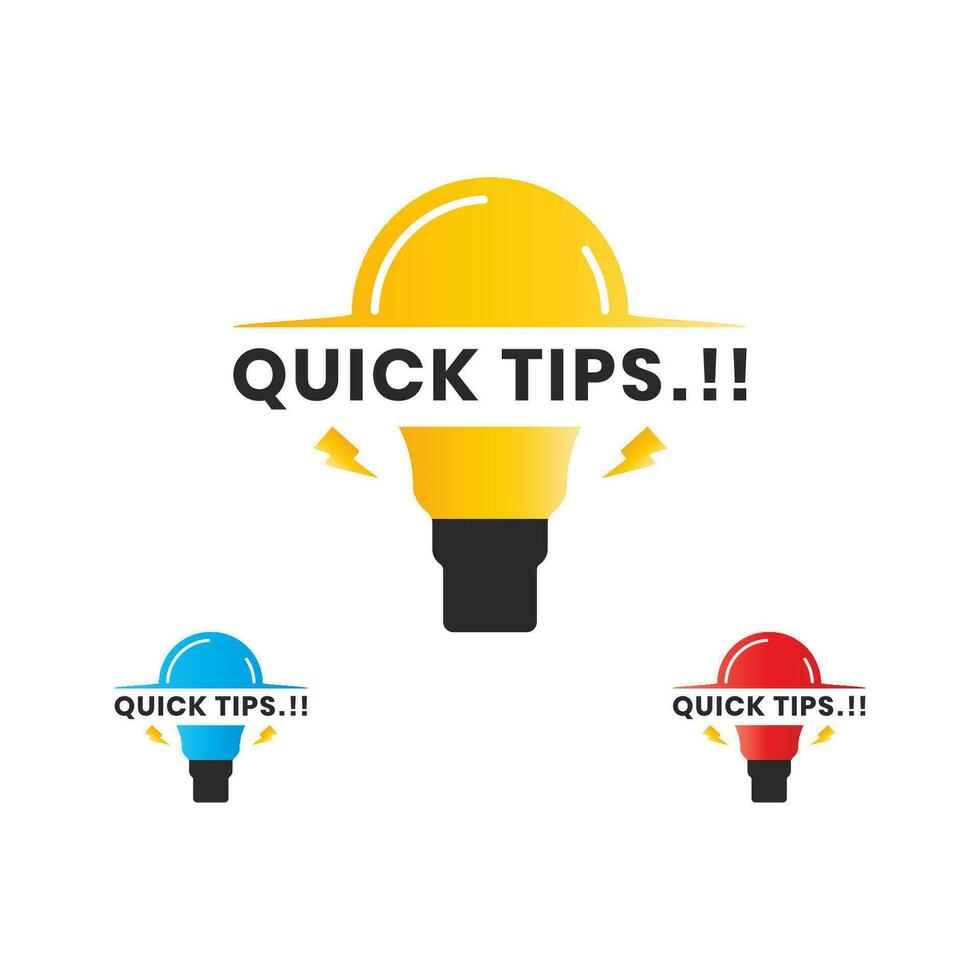 Quick tips text vector