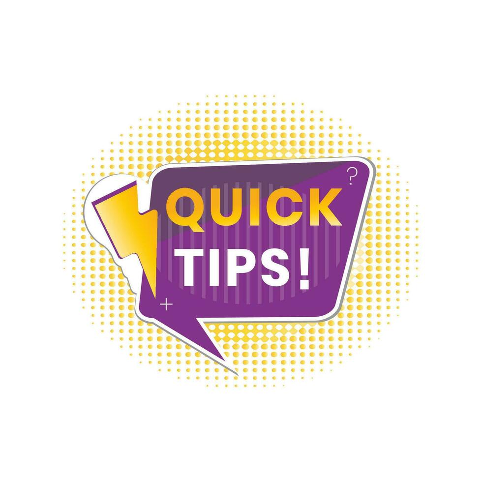 Quick tips text vector