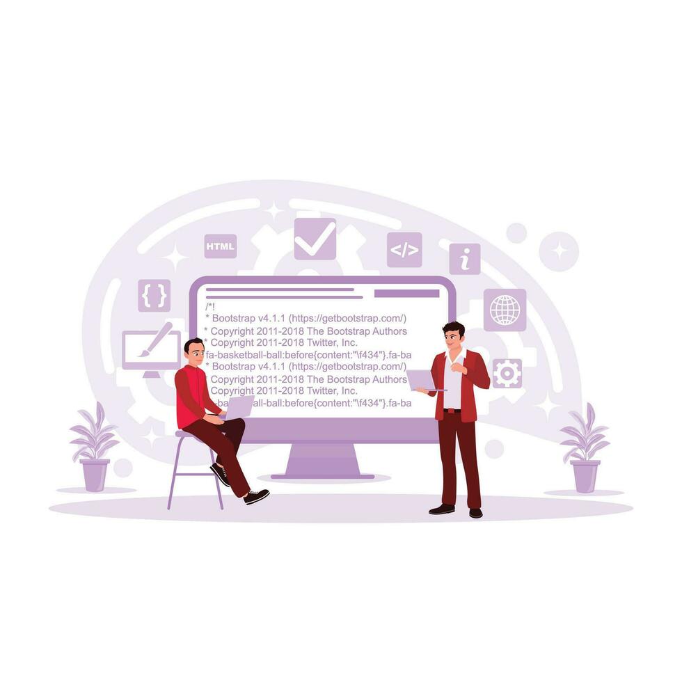 The structure of enterprise process development. Based on the Data Center concept. Business organization. Digital communication. Trend Modern vector flat illustration