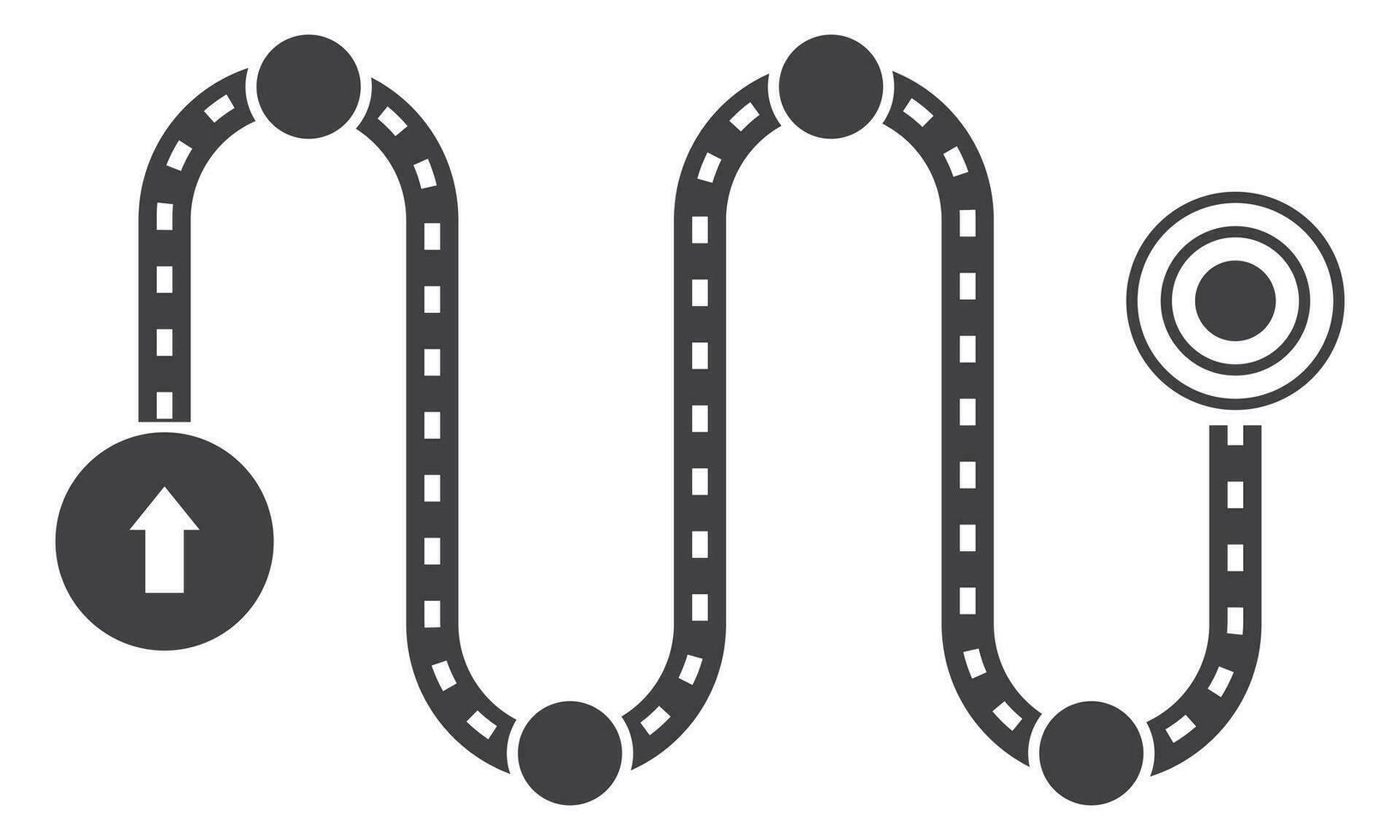 Product roadmap or project development navigation pathway- Flat icon for apps and websites vector