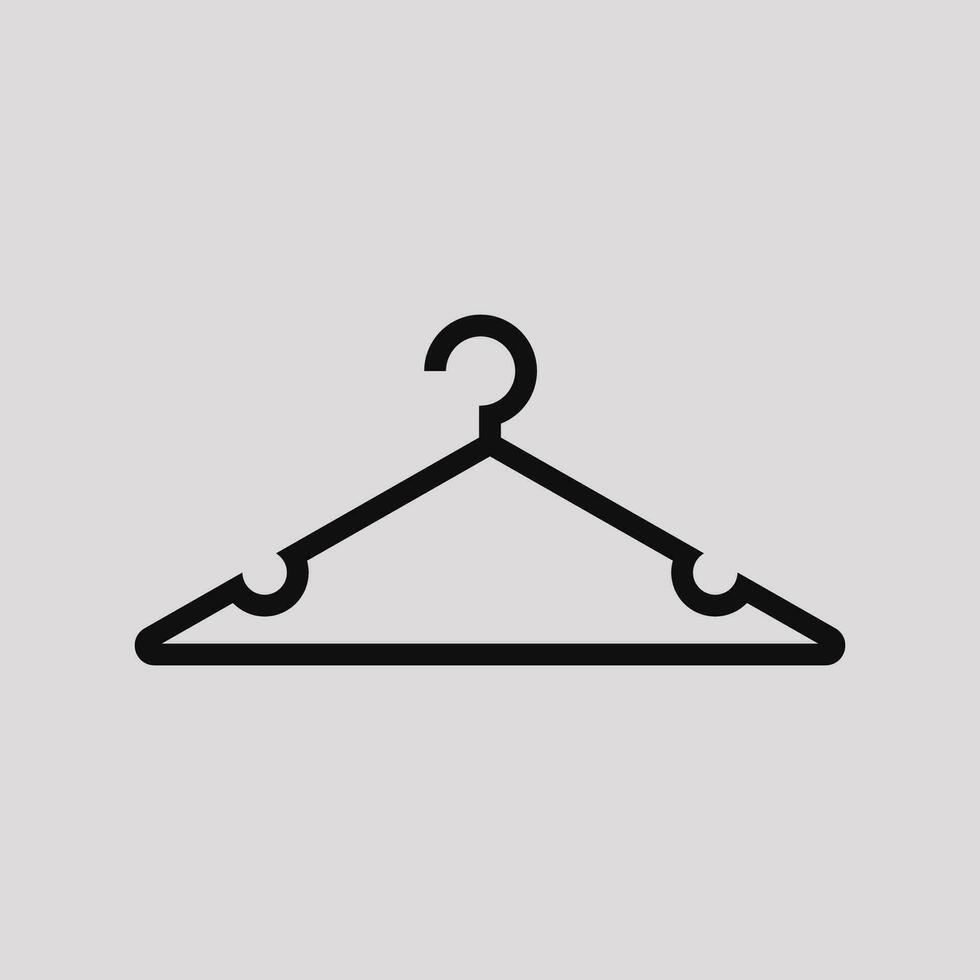 clothes hanger icon with white background vector