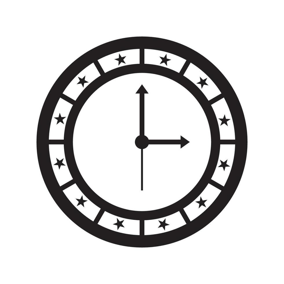 Time icon with a white background, Clock symbol, Stopwatch sign, vector illustration element