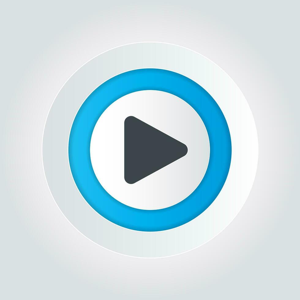 Play button icon with a white background vector