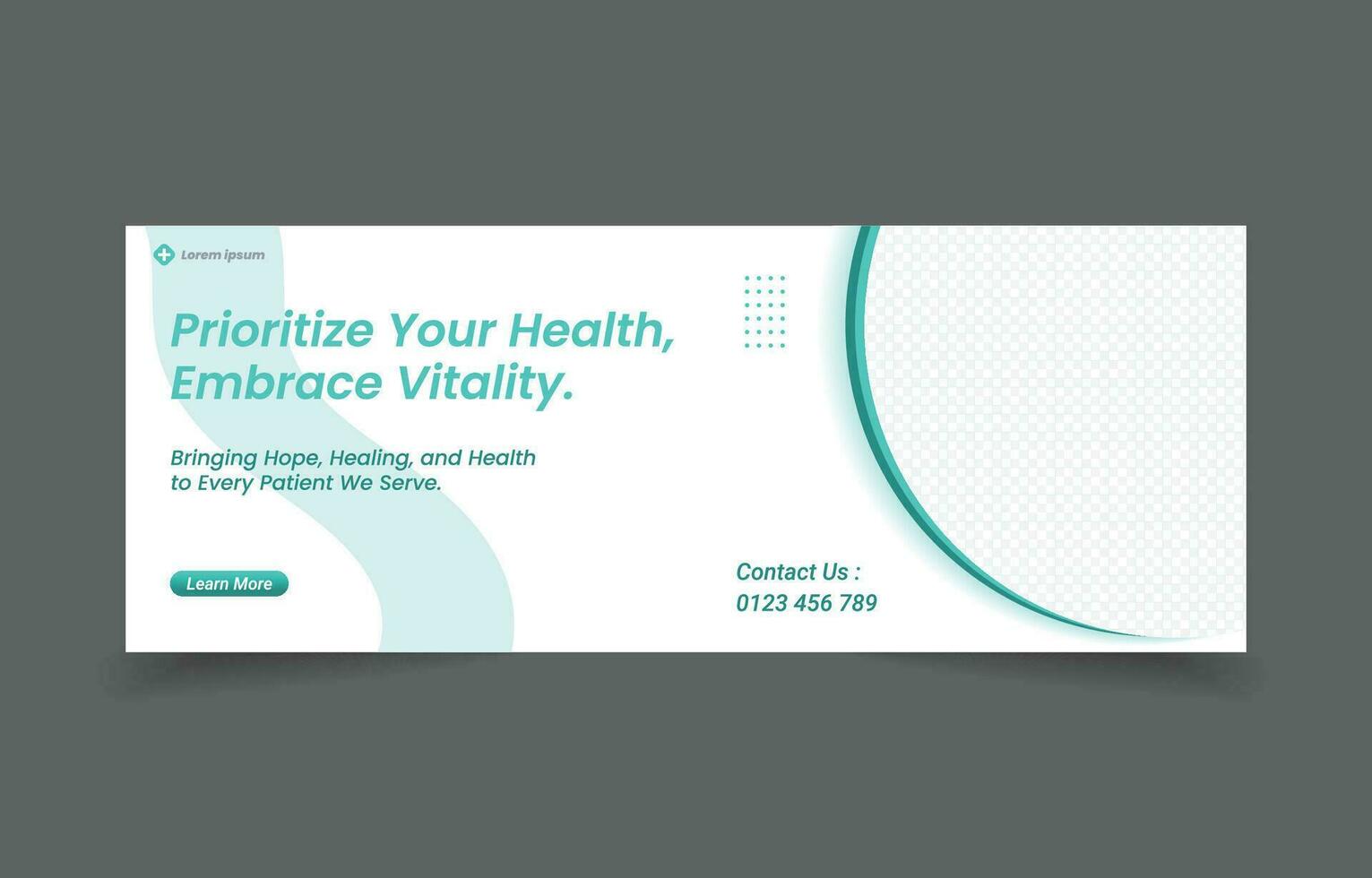 healthcare medical banner cover social media design vector
