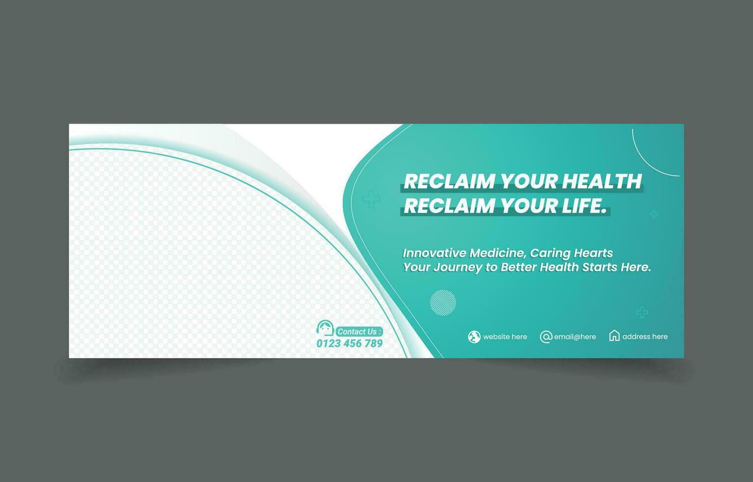 healthcare medical banner cover social media design vector