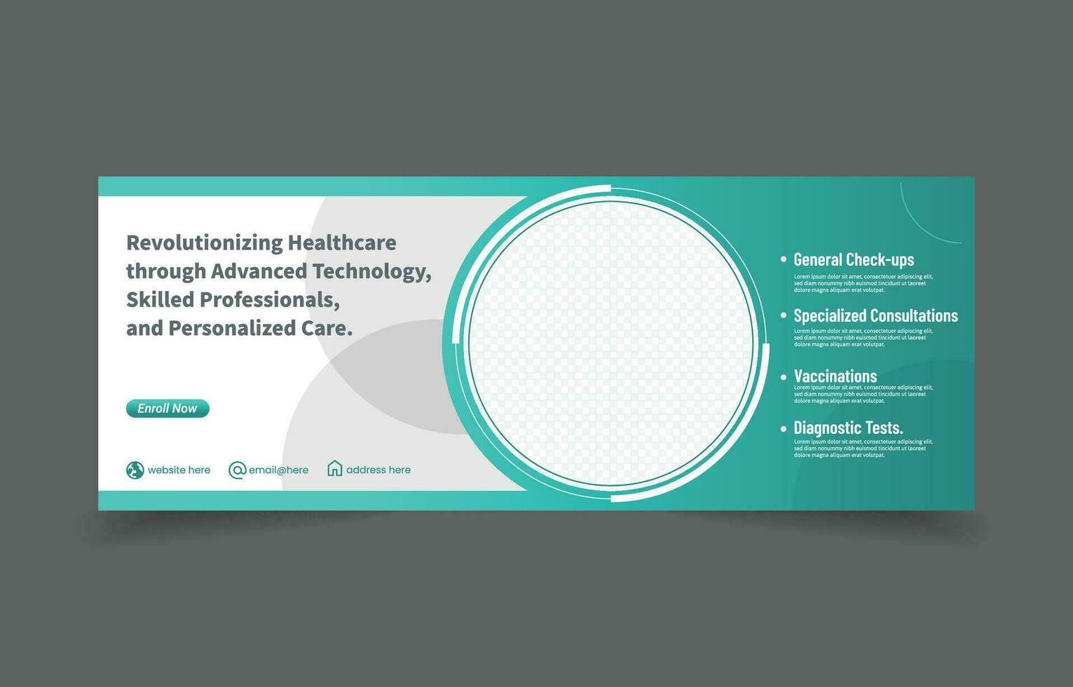 healthcare medical banner cover social media design vector