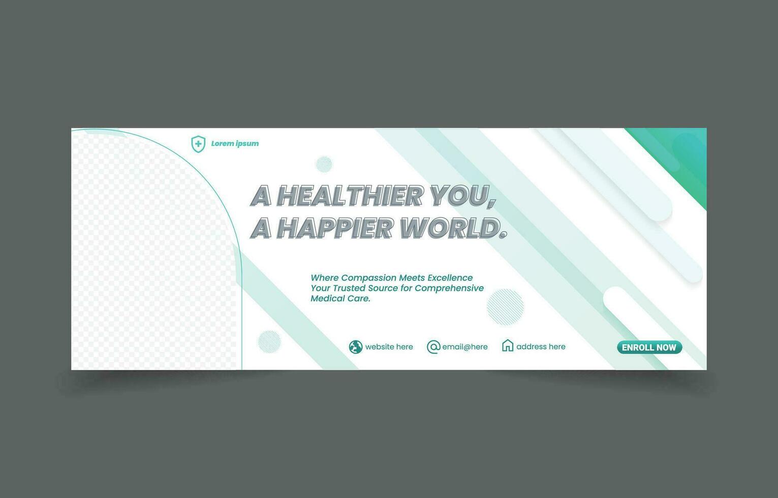 healthcare medical banner cover social media design vector