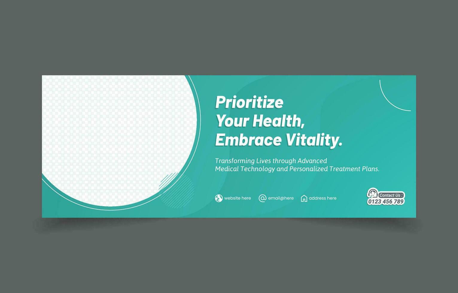 healthcare medical banner cover social media design vector