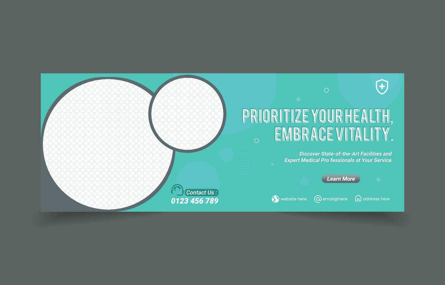 healthcare medical banner cover social media design vector