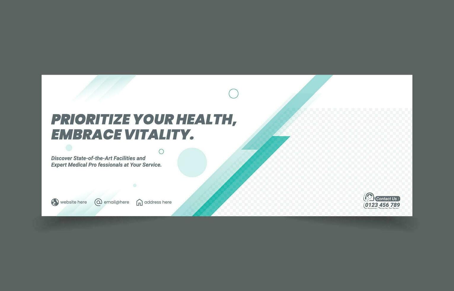 healthcare medical banner cover social media design vector