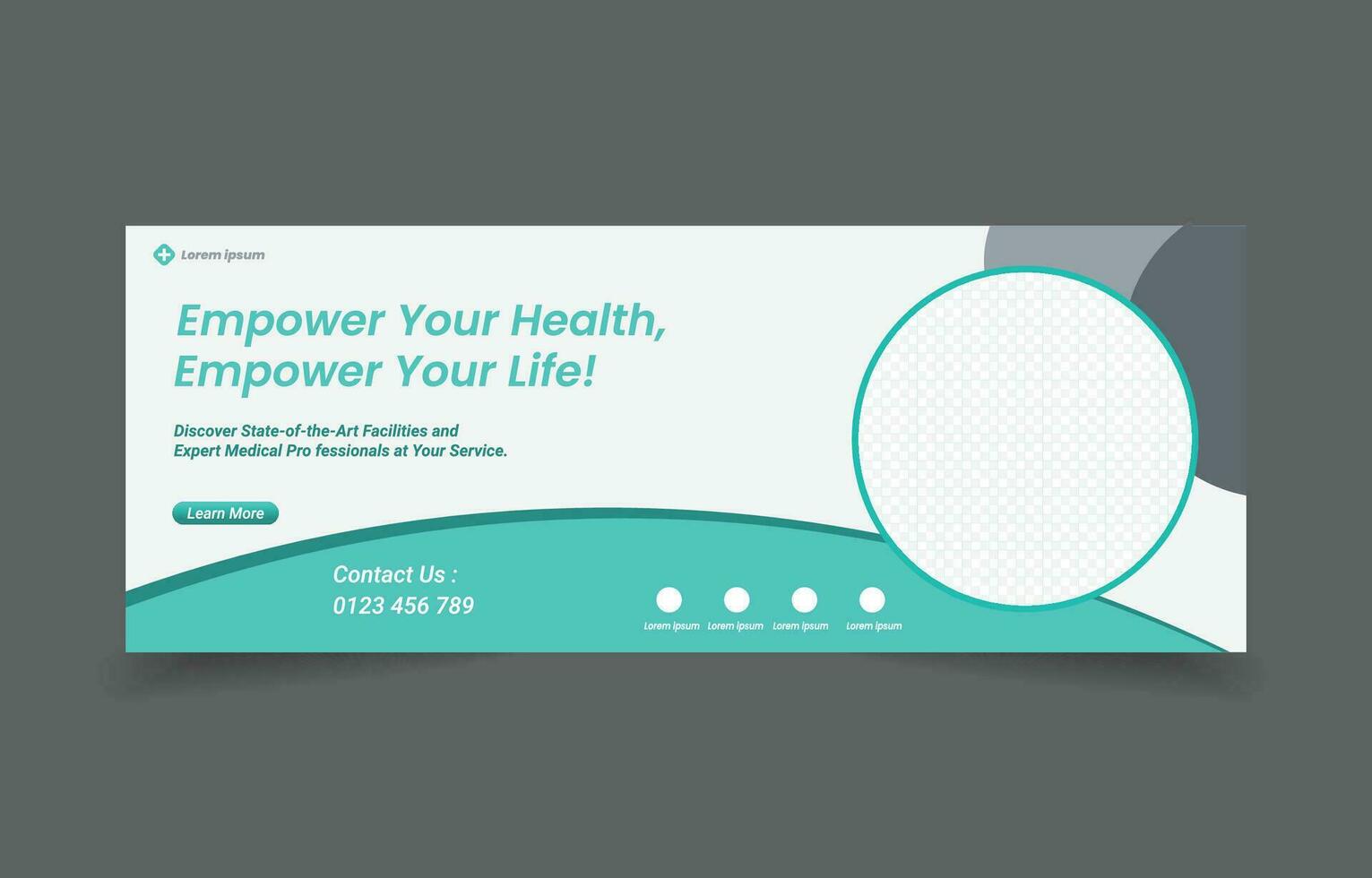 healthcare medical banner cover social media design vector