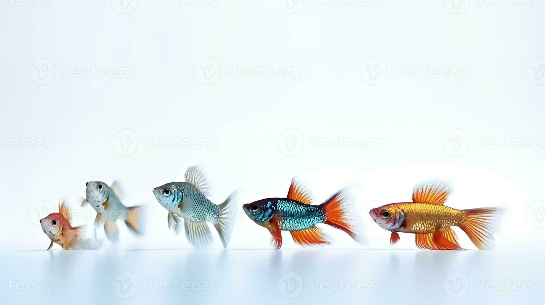 Photo of a guppies fish on white background. Generative AI