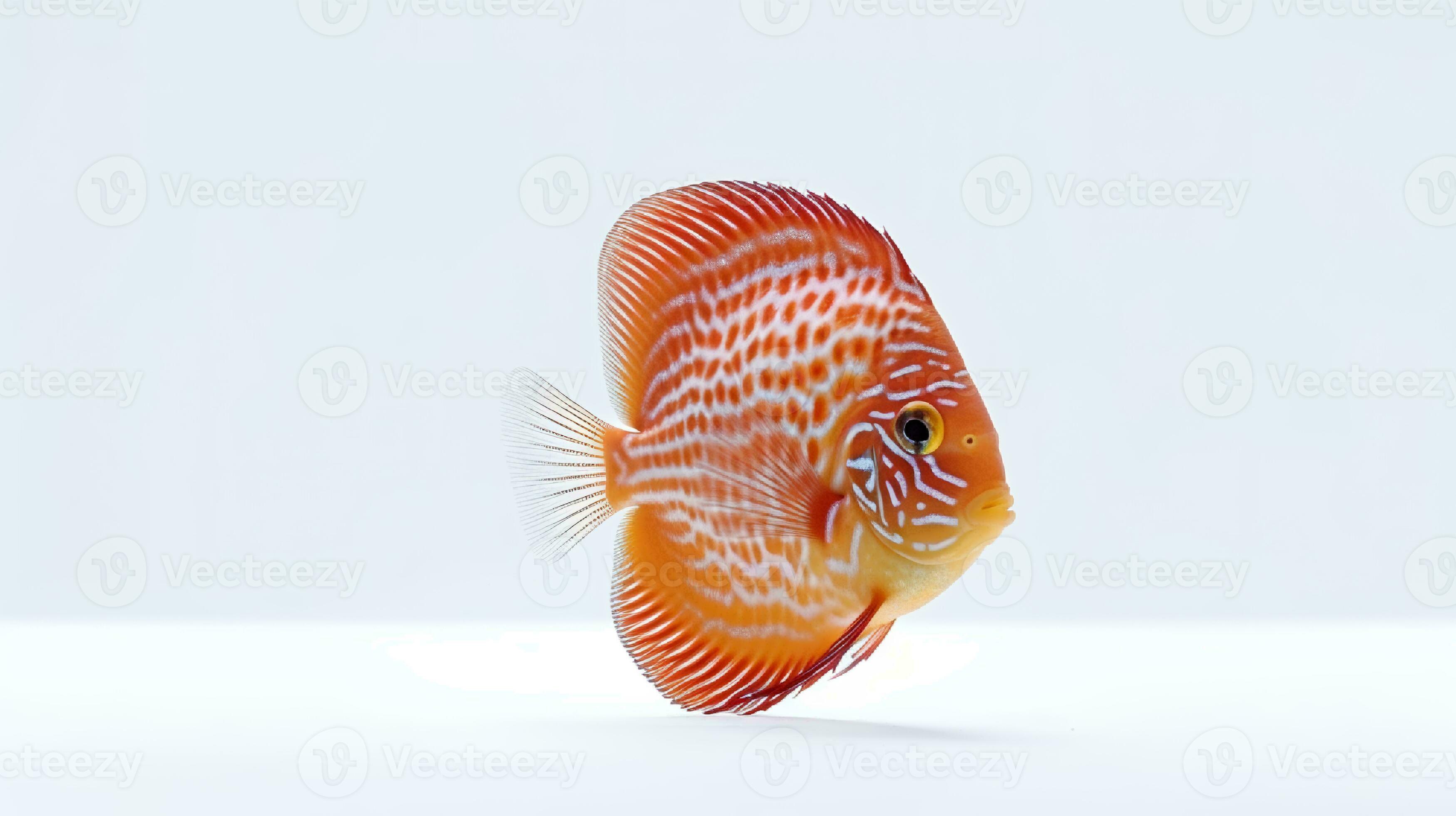 Photo of a discus fish on white background. Generative AI 26731006