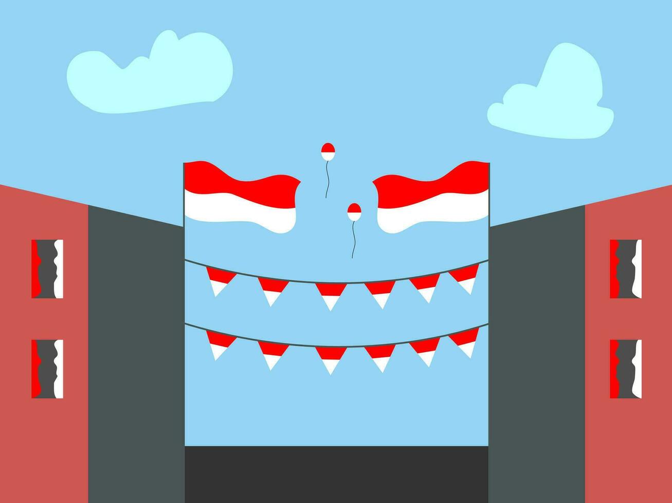 Indonesian independence day flat design vector