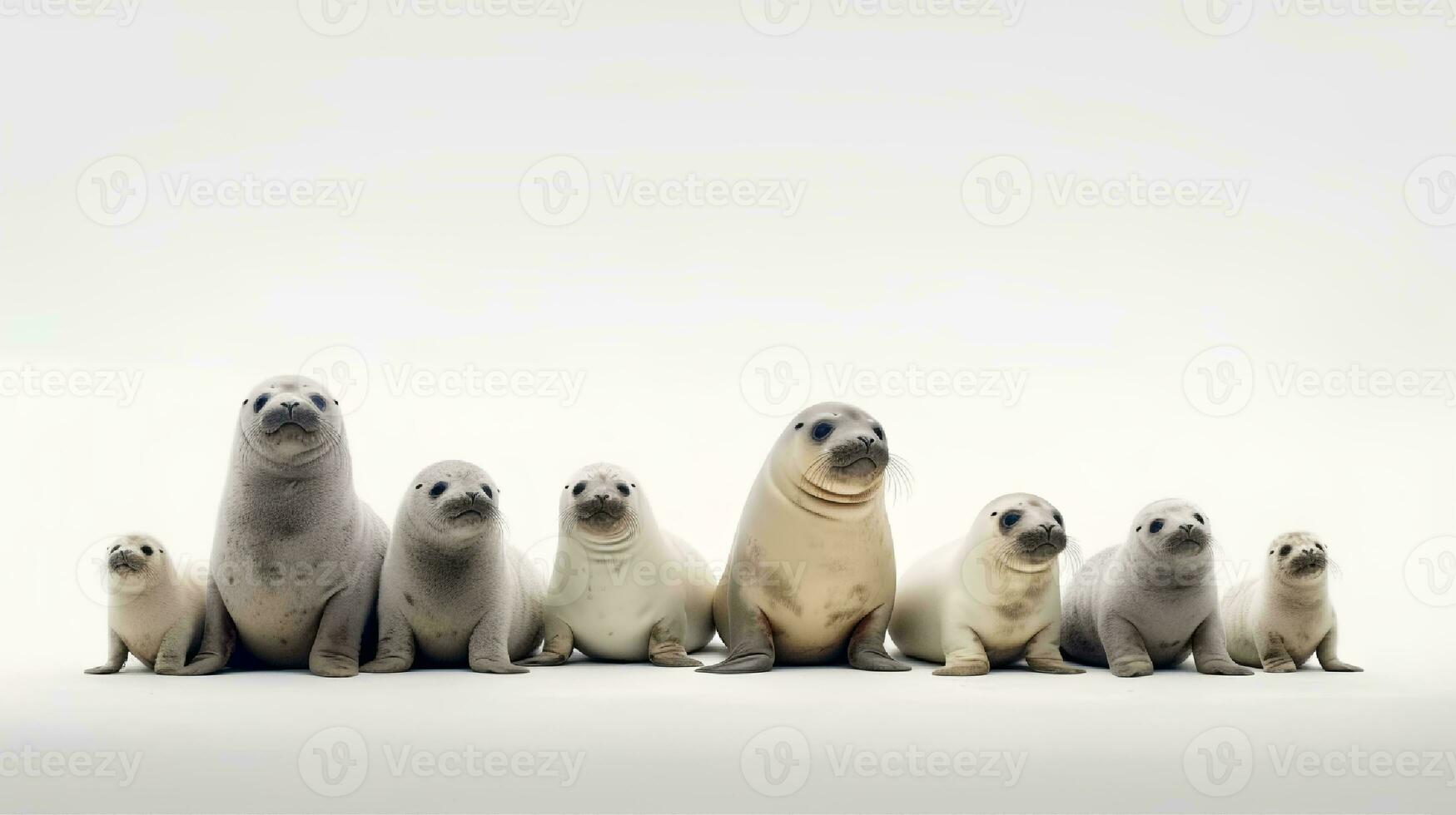 Photo of a sealions on white background. Generative AI