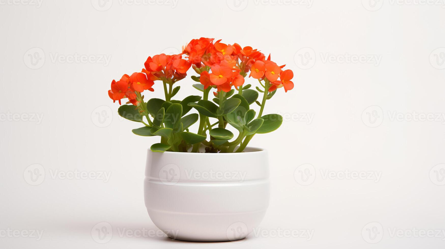 foto de kalanchoe en minimalista maceta como planta de casa para hogar decoración aislado en blanco antecedentes en blanco mesa. generativo ai