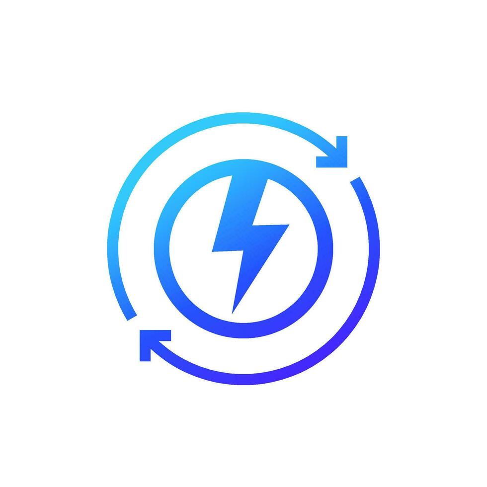 Recharge icon, electric charger vector