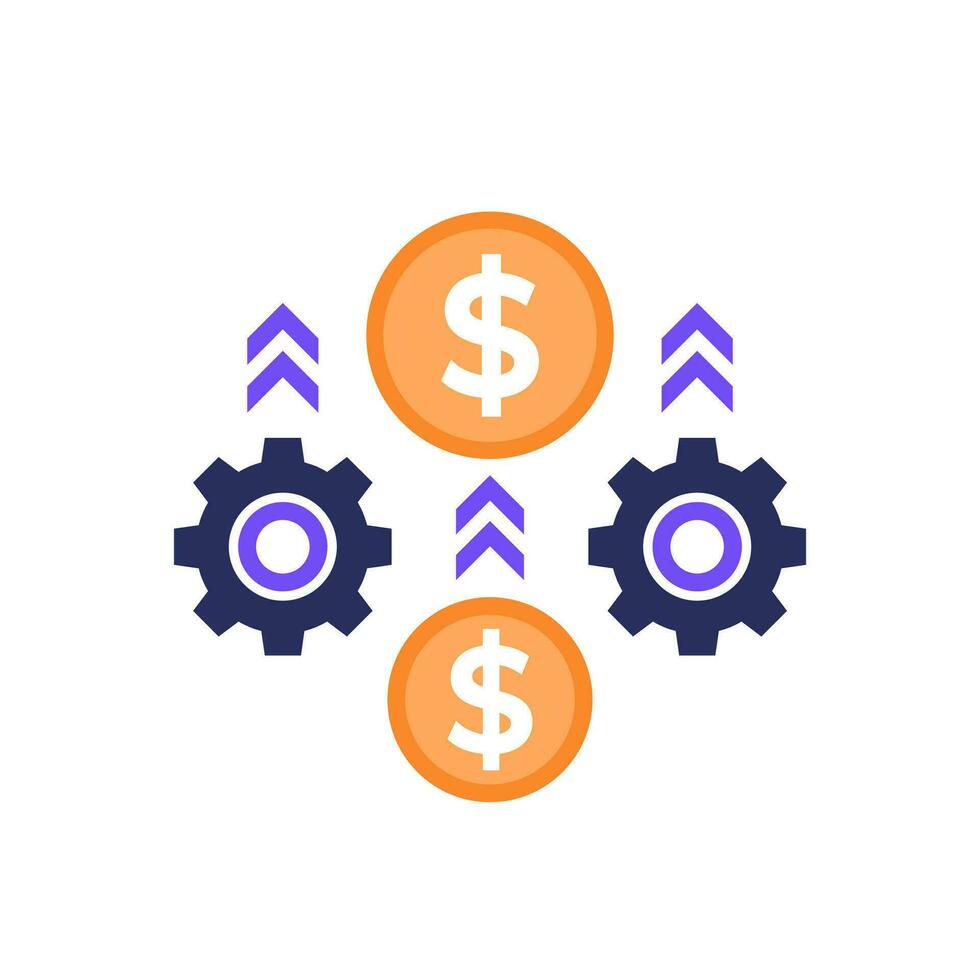 payments processing, financial operations icon, flat vector