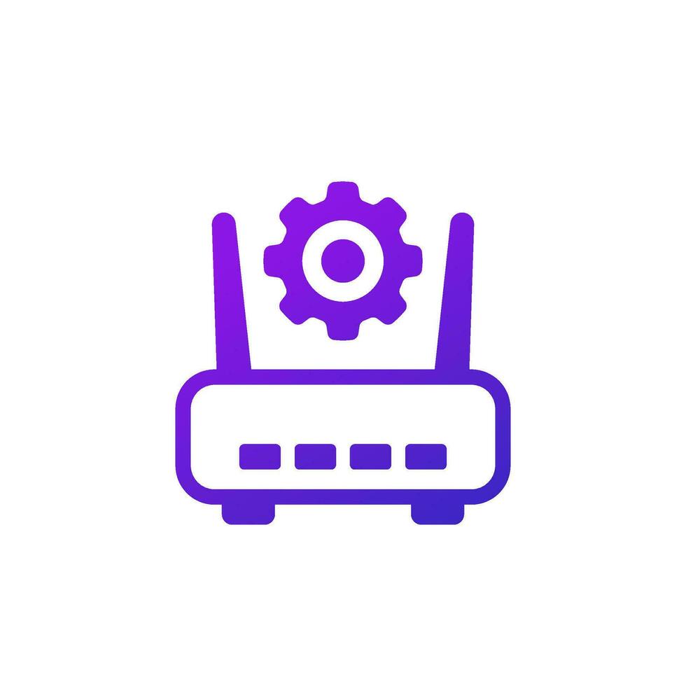 router, modem settings icon on white vector