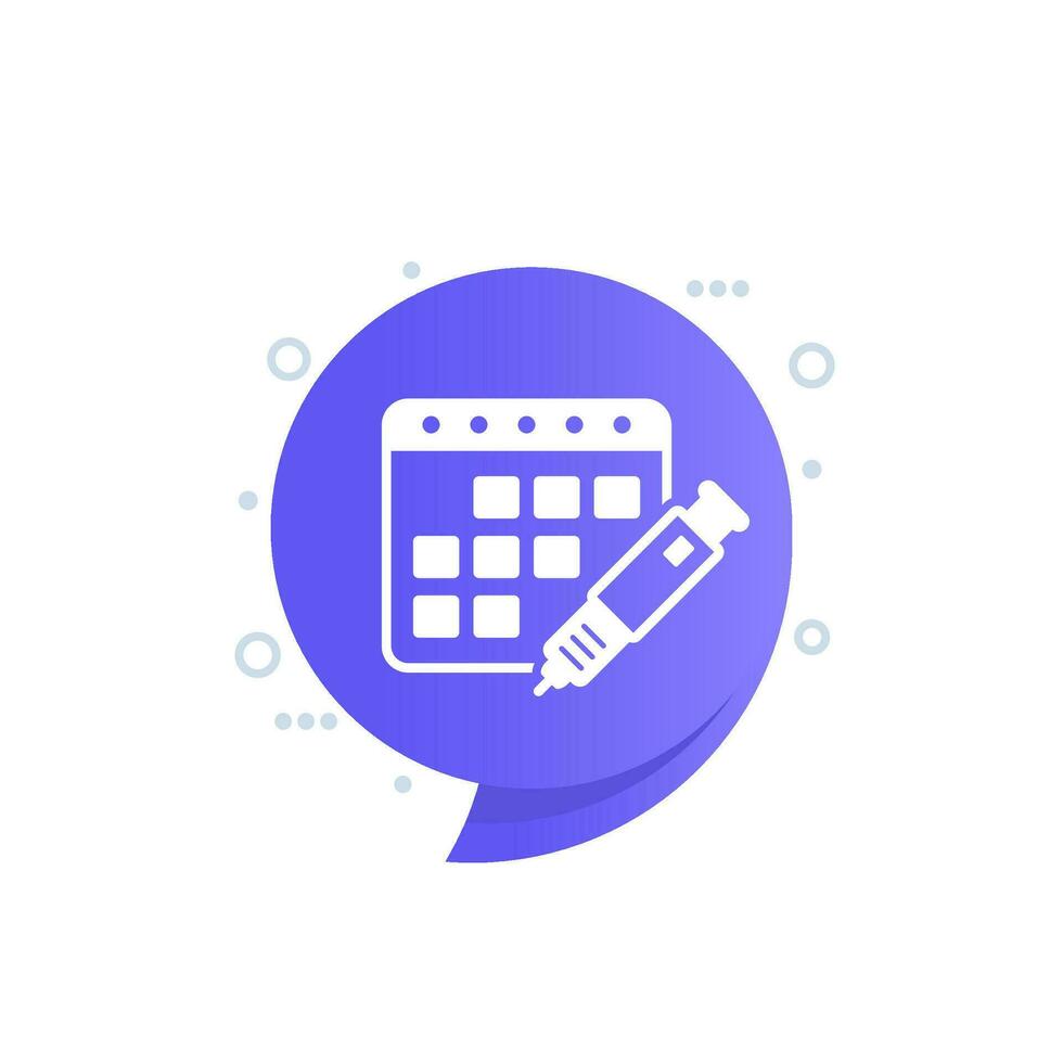 insulin injection schedule icon, vector