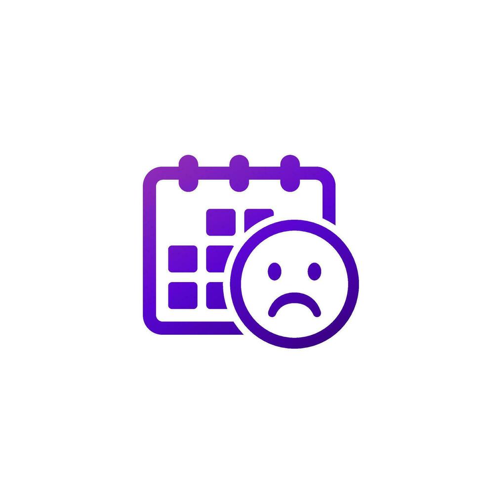 bad day icon with emoji and calendar vector