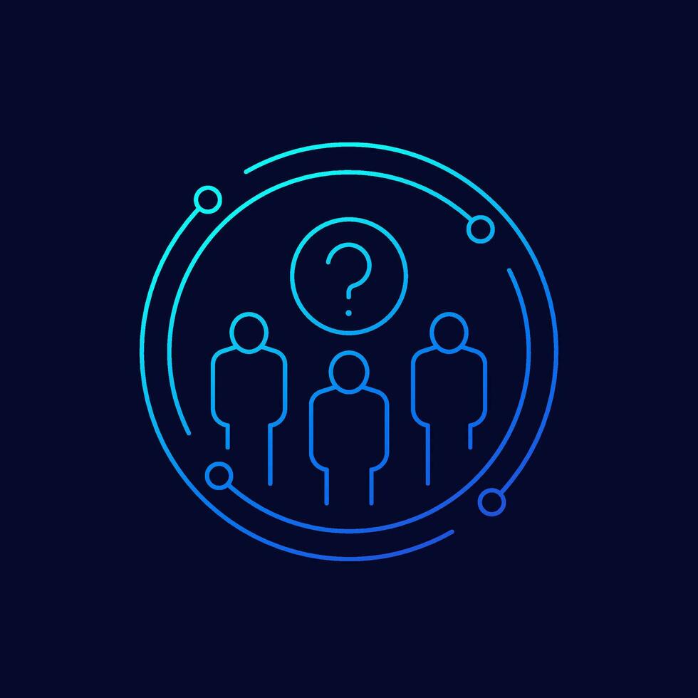 briefing icon, instruction for team line vector