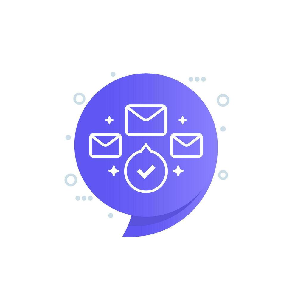 email marketing icon with a check mark, vector