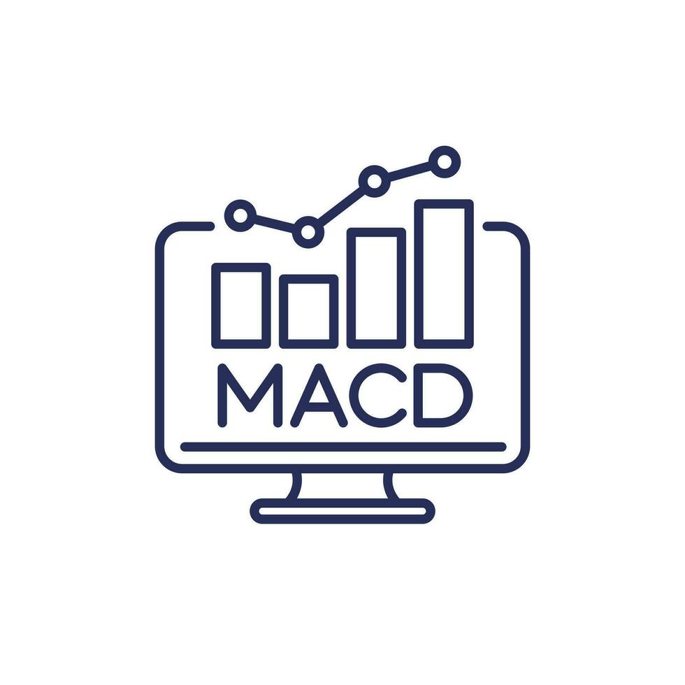 macd comercio indicador línea icono vector