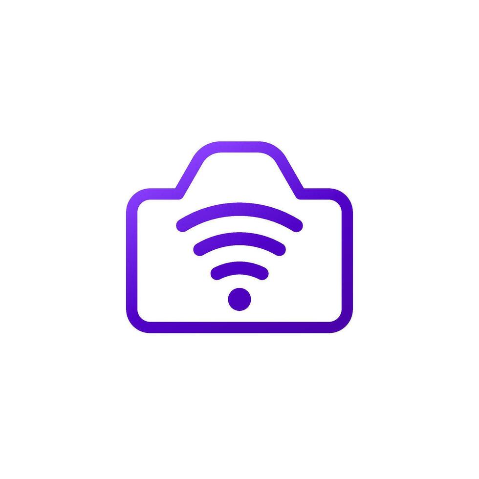 camera with wi-fi connection icon vector