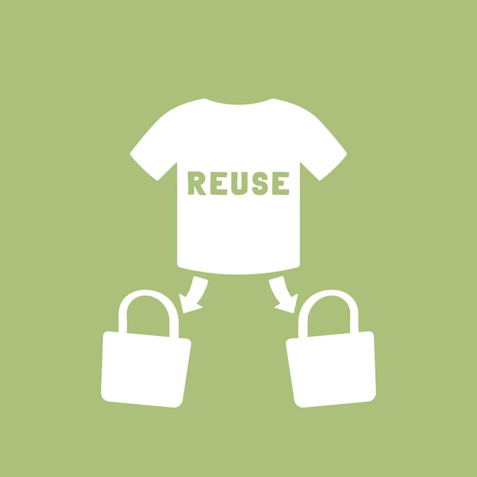 upcycling icon, reuse old t-shirt vector