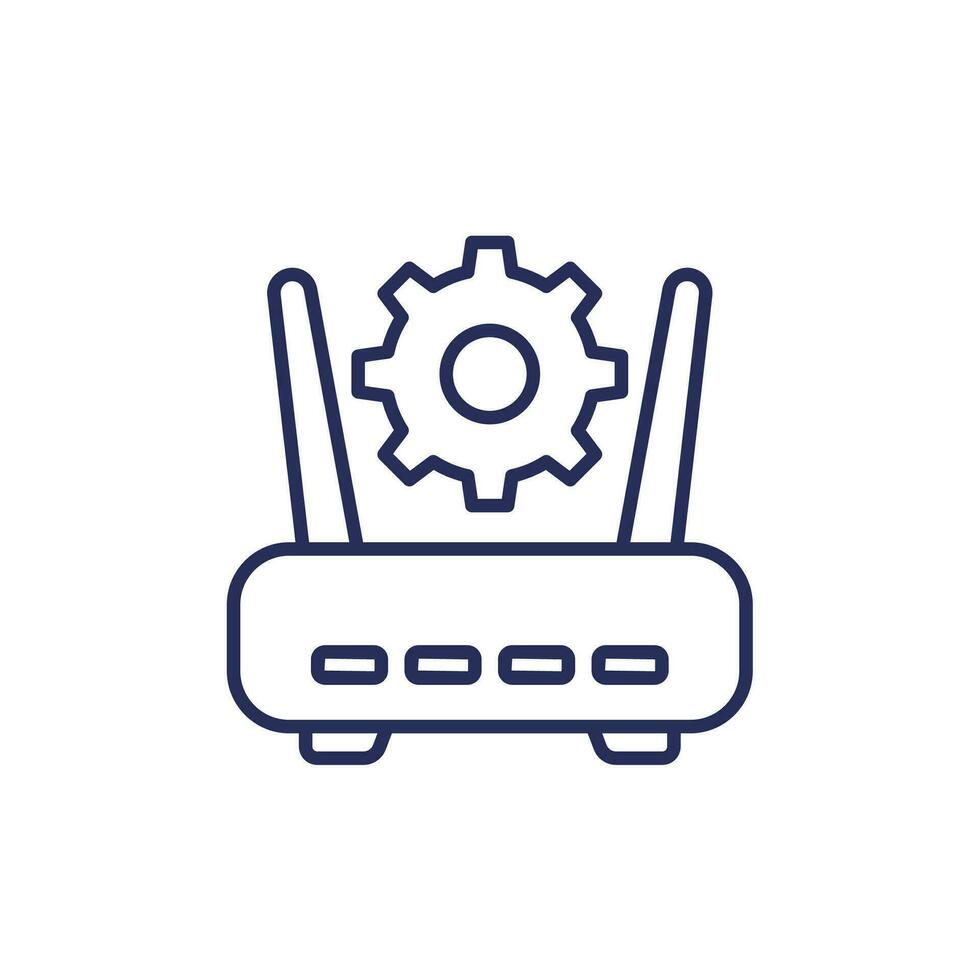 router, modem settings line icon vector