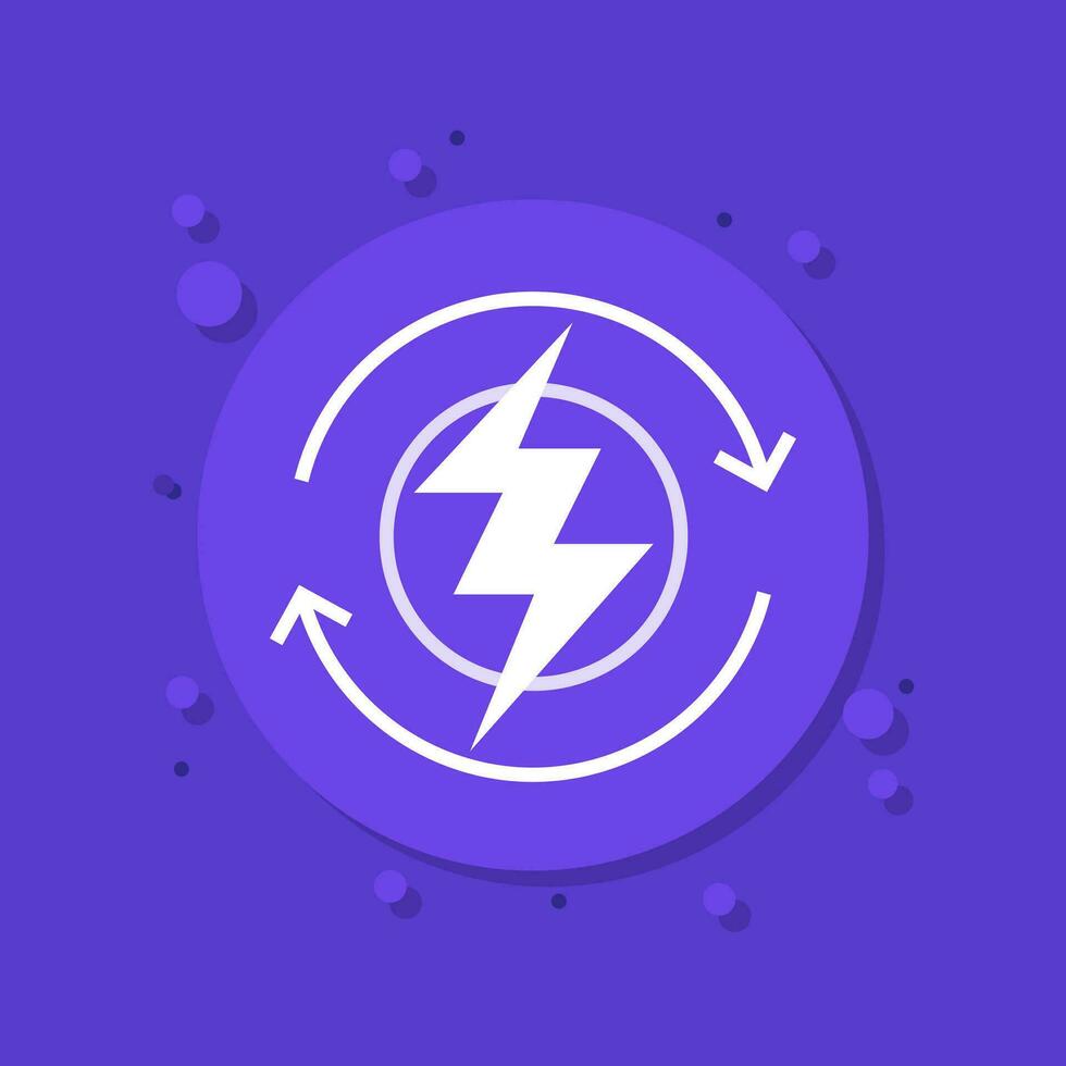 Recharge, electric charger vector icon