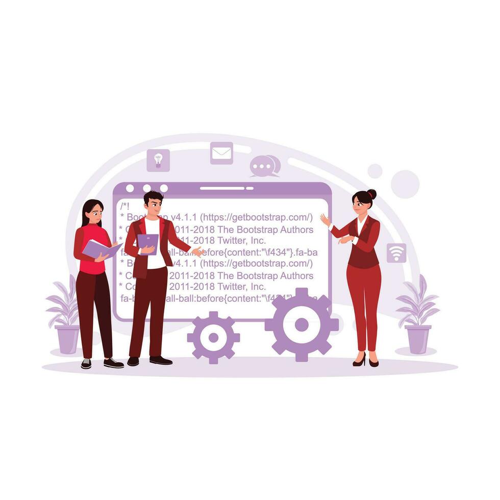 website design. Programmer working in software development company ...