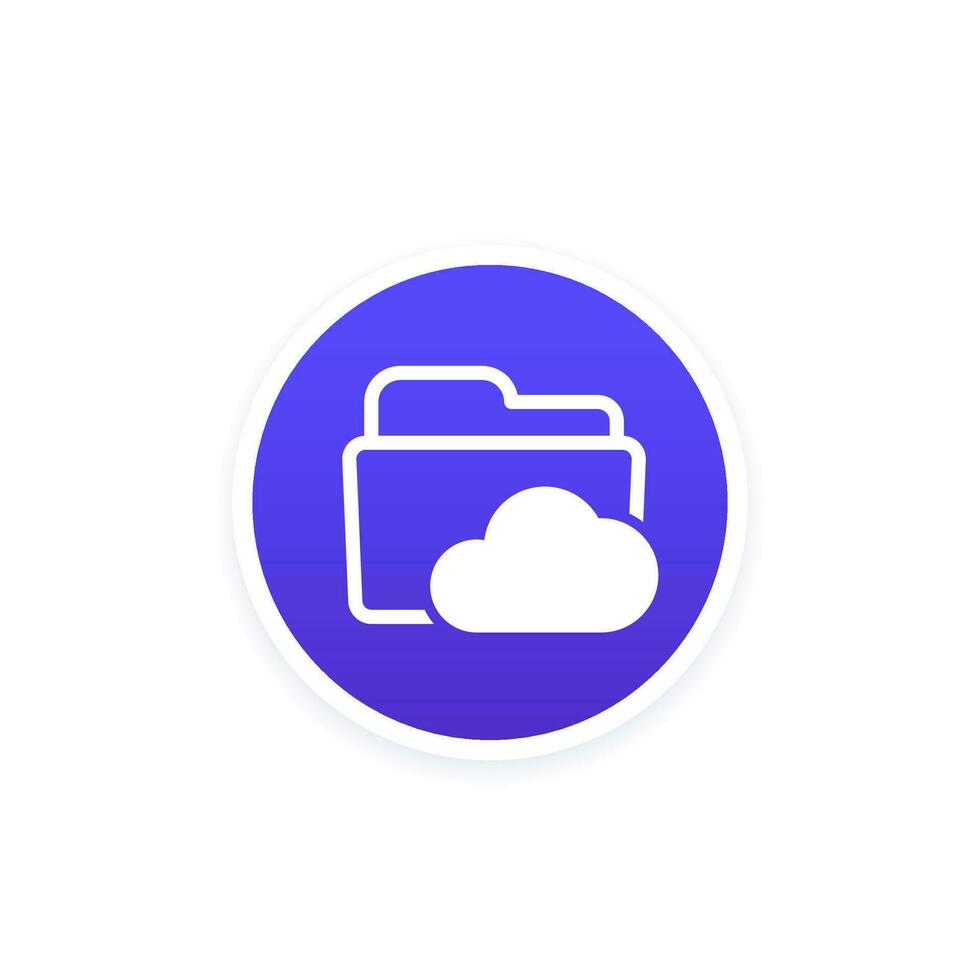 cloud folder icon for apps vector