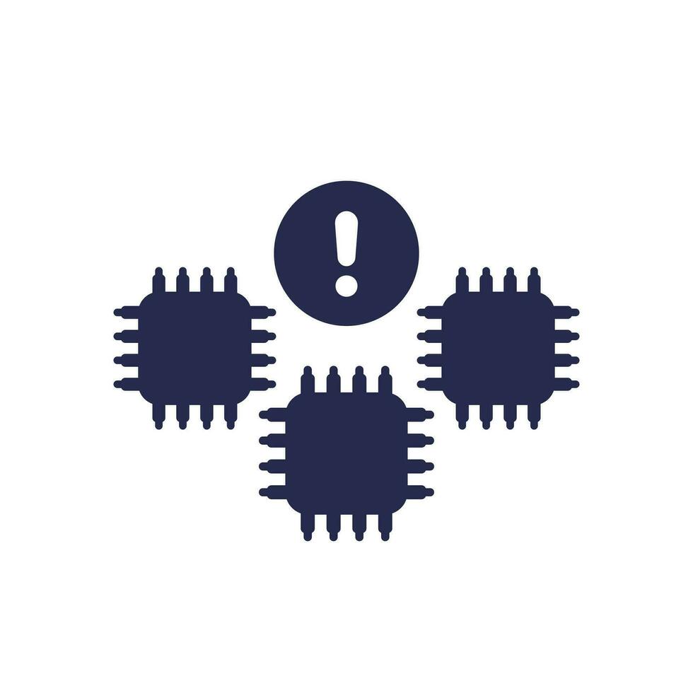 microchip supply shortage icon with chips vector