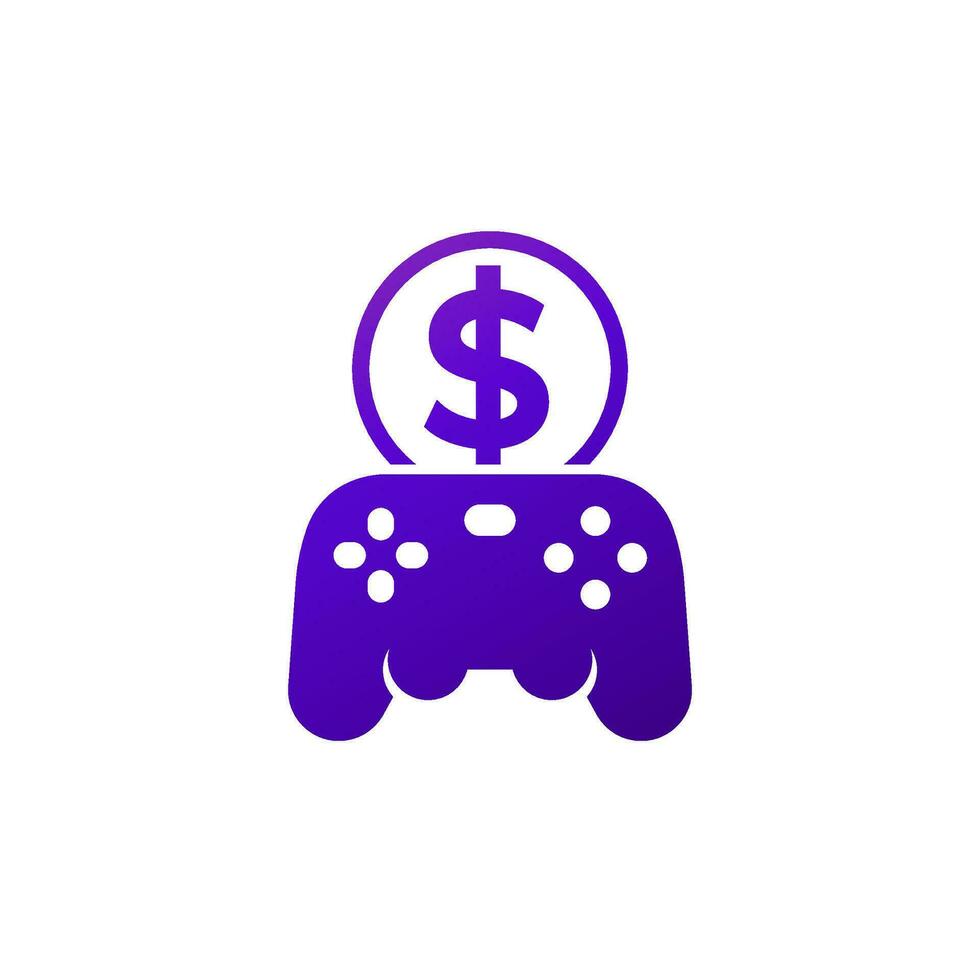 play to earn icon with a gamepad vector