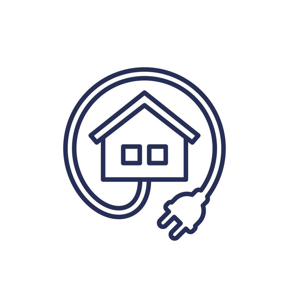 electric home line icon with a plug vector