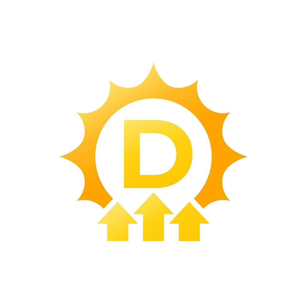 raise vitamin D level icon on white vector