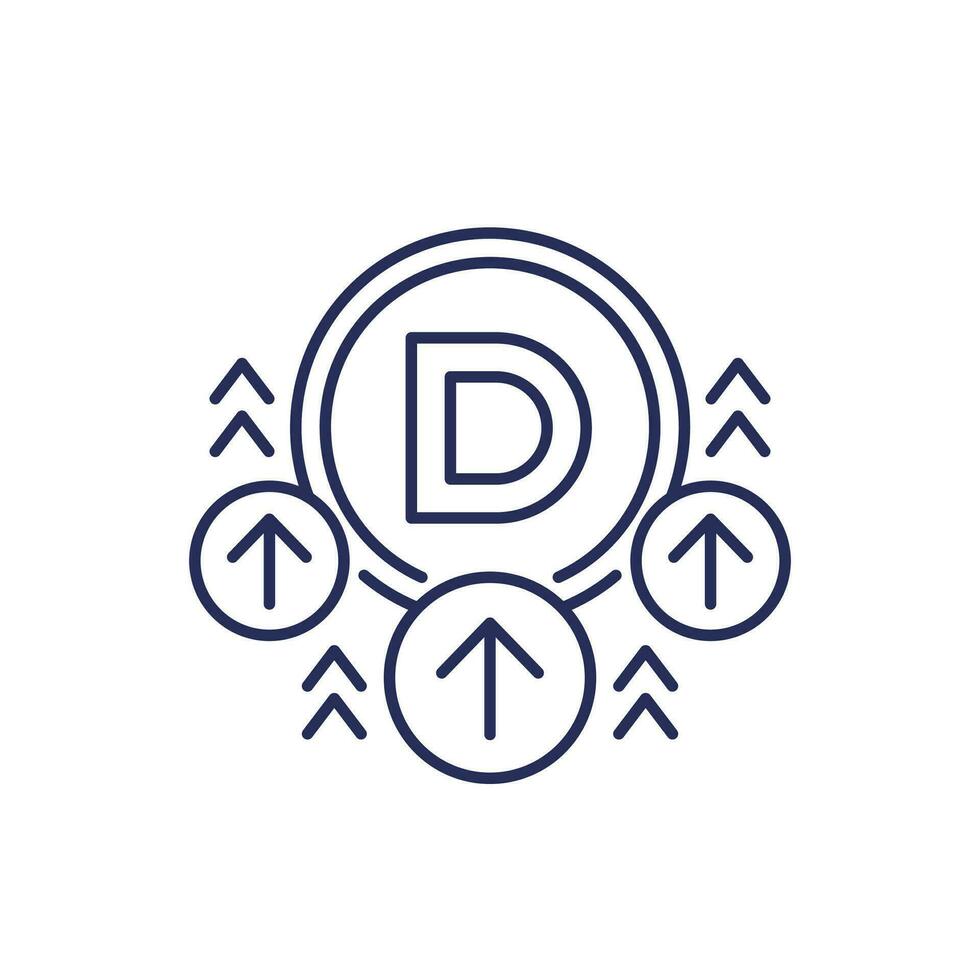 raise vitamin D level line icon vector